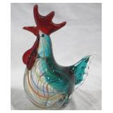 Murano Glass Rooster 8.5 x 6.5 Inches