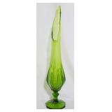 Vintage L E Smith green 23" swung vase
