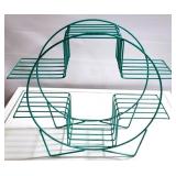 Mid-Century teal round plant stand 26 x 30 x 11