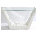 Geometric Glass Top Sofa Table