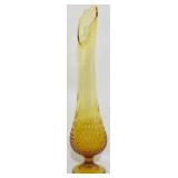 Fenton Hobnail Amber Swung Vase 21"