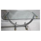 Romeo Rega Style Chrome & Glass Dining Table
