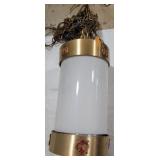 Vintage Cylindrical Glass Hanging Fixture