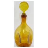 Blenko Amber Glass Pinched Decanter 12.5"