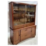 Mid-century sliding glass door china cabinet