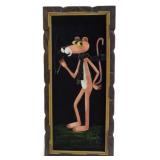 Velvet Pink Panther Frame Signed 27.5x18