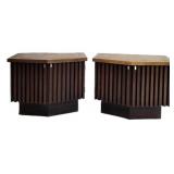 Pair Lane Rosewood & Walnut Inlaid Stands