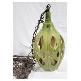 Vintage Pottery Hanging Swag Light