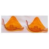 Pr Viking Persimmon Candleholders