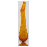 Fenton Hobnail 20" Orange Swung Vase