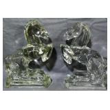 Pr Viking Glass Horse Bookends 7.5"