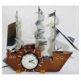 Vintage United Ship Clock 16", metal sails