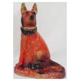 Painted Red Chalkware Fox 10"