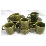 Set of Avocado Green Dishes - 14pcs