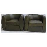 Union Home Pr Green Leather Club Chairs