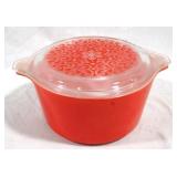 Vintage Pyrex Red Celtic Floral 1qt Casserole Dish