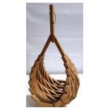 Mid-Century hanging wooden basket 26 x 13 x 13
