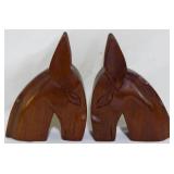 Pr Wooden Horse Bookends 7"
