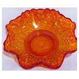 Fenton Amberina Daisy Button Bowl 3.5x10"