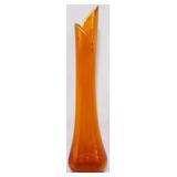 Blenko 19" Orange Swung Glass Vase