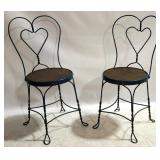 Pair vintage ice cream metal chairs