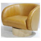 Union Home Leather Swivel Chair, Camel