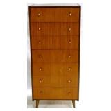 English 7 Drawer Mid Century Tall Chest