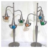 Pair Anthony California Bubble Glass Lamps