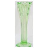 Uranium Glass Swung Vase 12.5"
