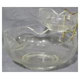 Crimped Glass Chip & Dip Bowls