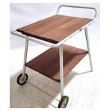 Vintage redwood & metal beverage cart