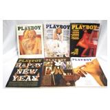 6 Vintage Playboy Magazines