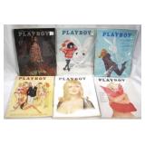 6 Vintage Playboy Magazines