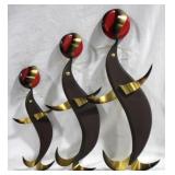 Set of 3 Seal Wall Hangers 24 x 21 x 17