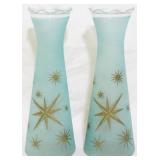 Pr Vintage Atomic Vases 9"