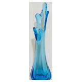 Viking Blue Glass 11" Swung Vase