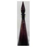 Vintage Empoli Purple Decanter 17.5"