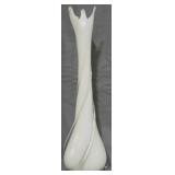 Vintage White Glass 16" Swung Vase
