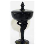 Rare L E Smith Black Amethyst Carrie Nude Jar