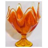 Viking Persimmon Petal Swung Vase 6.5x5"
