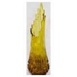 LE Smith 22" Amber Diamond Butt Swung Vase