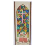 Vintage Mid-Century Pebble Art 36x13