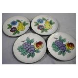 4 Plates w/ fruit motif