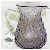 Signed Blenko Orchid Textured 7.5" Pitcher