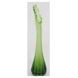 Vintage L E Smith green 16" swung vase