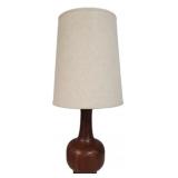 Vintage teak 38" tall mid-century lamp