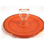 Vintage Orange & Black Cake Platter