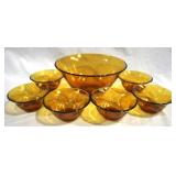 Amber Glass Bowl Set
