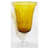 Vintage Amber Art Glass Vase 14.5"