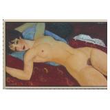 LYING NUDE ON CANVAS 12/50 BY MODIGLIANI